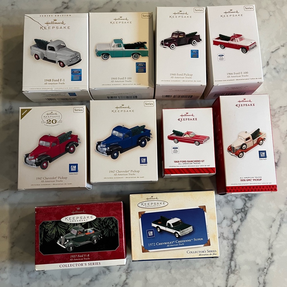 Vintage Hallmark truck ornament collection